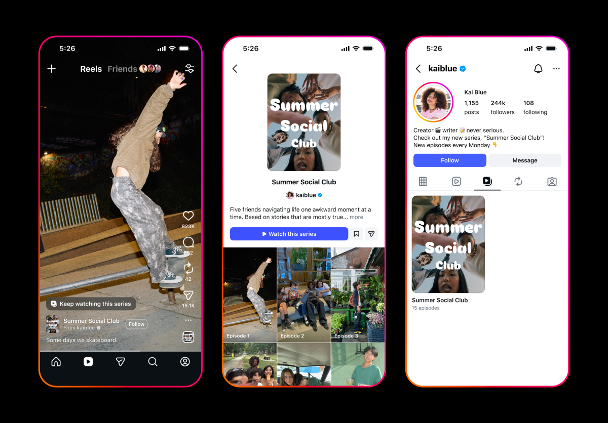 Meta Tests 'Series' for Episodic Reels on Instagram and Facebook